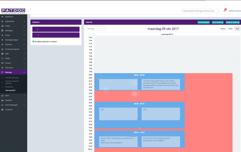 Het plannings- en registratiesysteem binnen QualityZorg